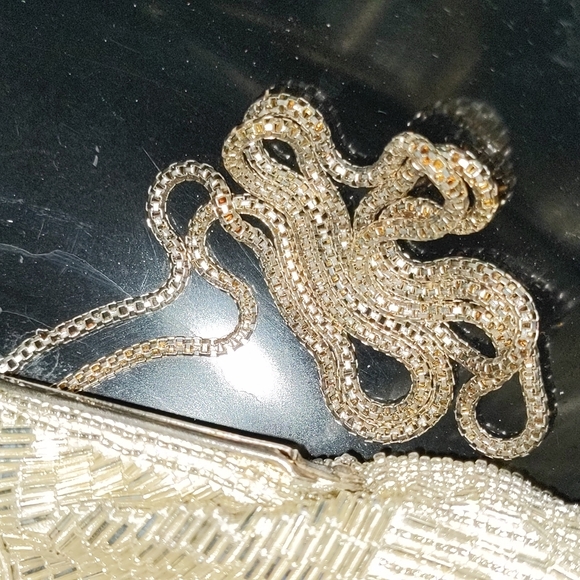 Vintage Magid Handmade Silver Beaded Clutch - Picture 3 of 6